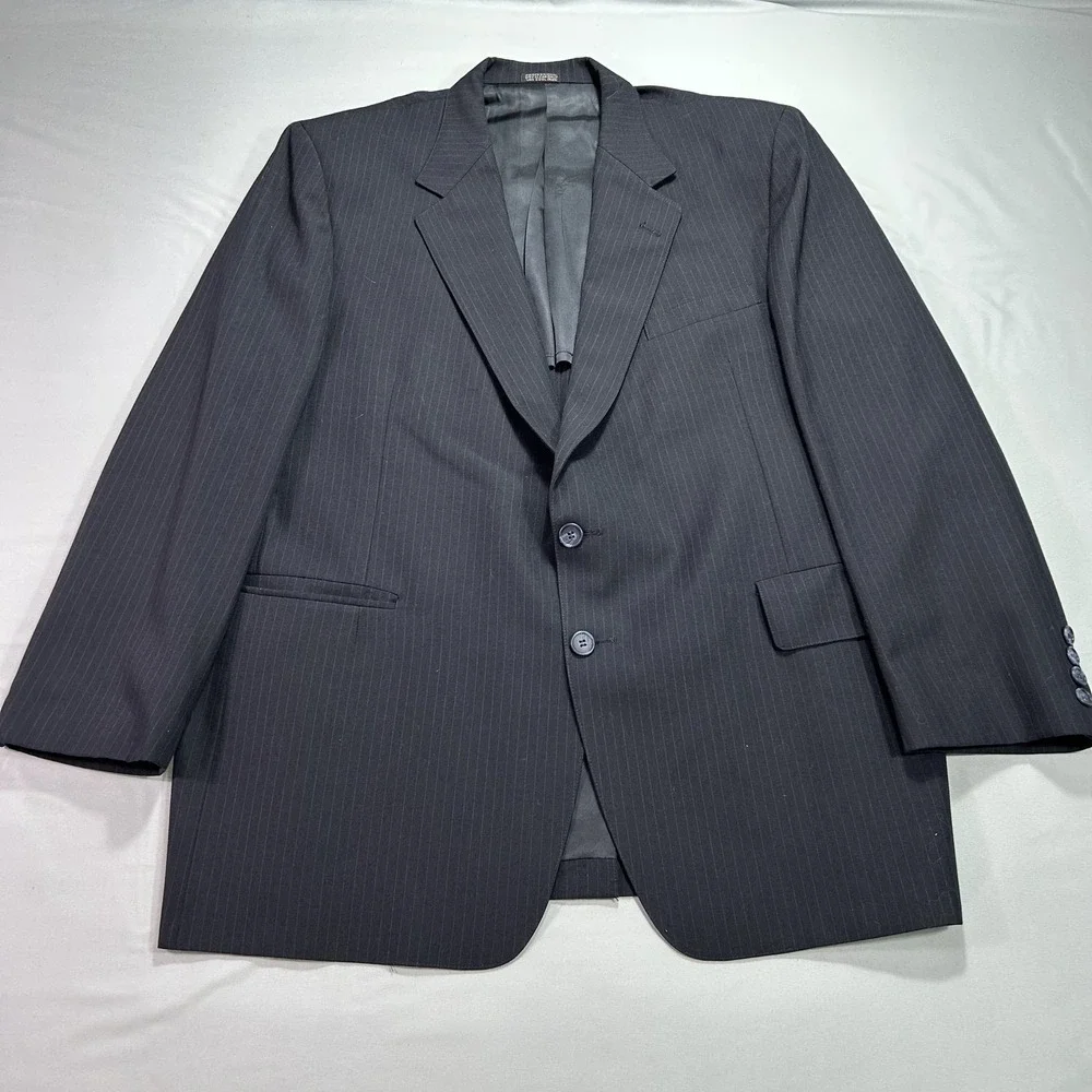 Christian Brooks‎ Suit Mens 44L Pinstripe Wool Blend Blazer Pants 42x26